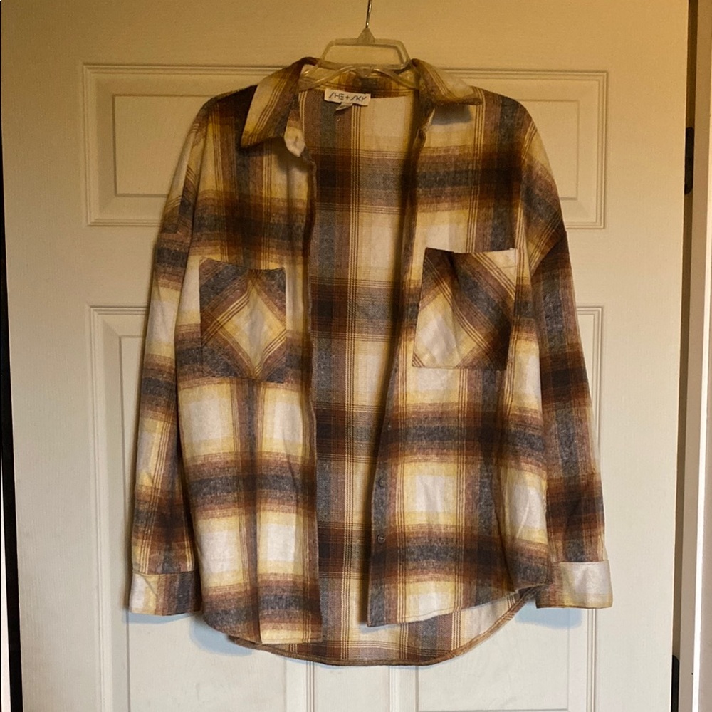 Vintage Plaid Button-Up Shirt